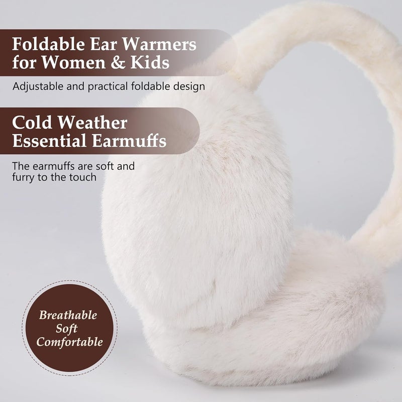Clothclose Ear Muffs for Kids - Furry Ear Muffs for Winter Women Girls Boys, Foldable Cozy Winter Earmuffs Warmers - Image 5